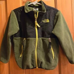 The North Face Green and Black Fleece Jacket - 3T